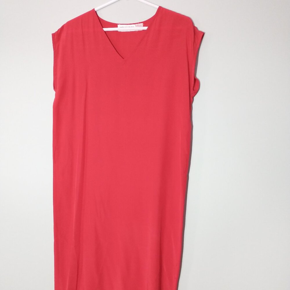 Vintage Red Silk Slip Dress and Silk Scarf/Belt Set Size 6